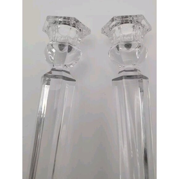 Mikasa Lead Crystal Glass Cambridge 12 Inch Candlesticks Holders EUC Vintage - Picture 9 of 11
